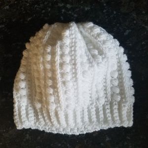 Handmade Women/teen Messy bun beanie